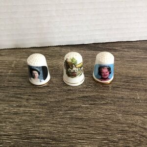 Vtg Decorative Ceramic Thimbles